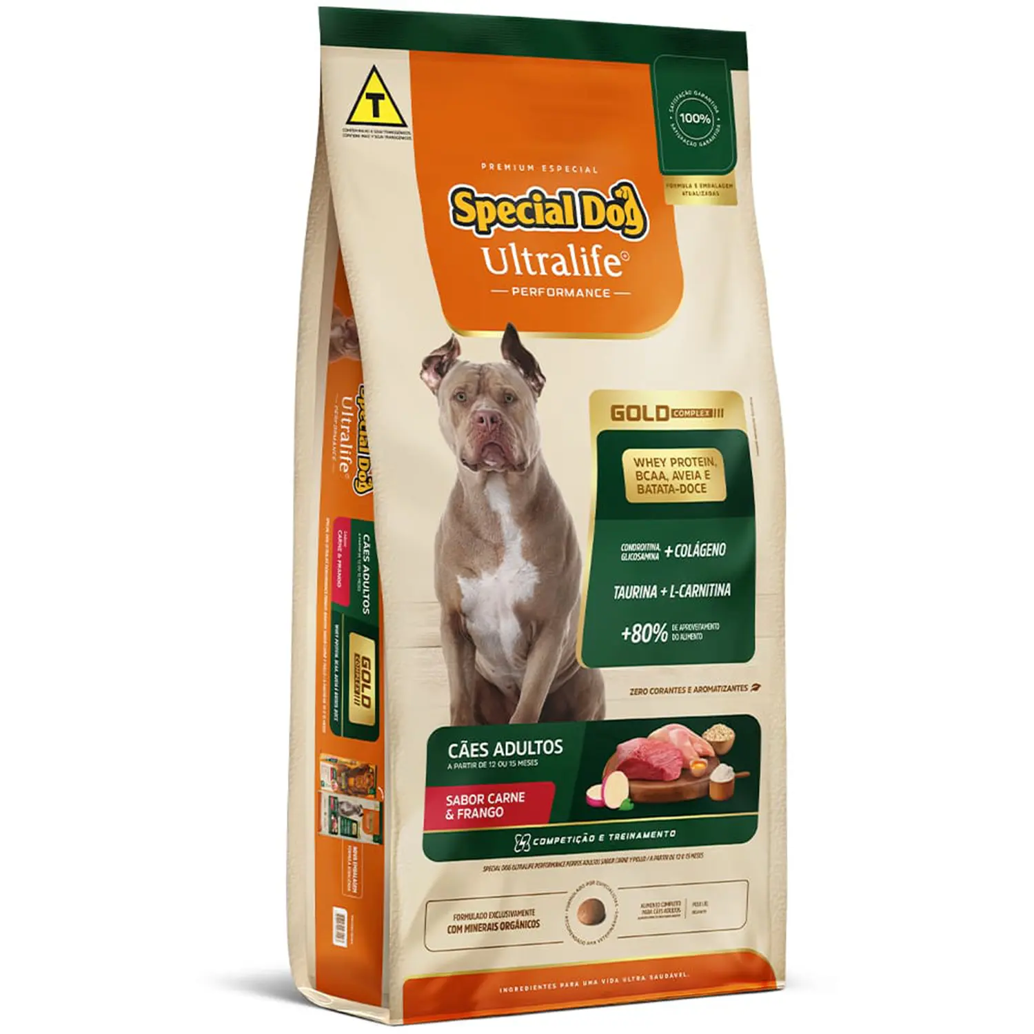 Racao Special Dog Ultralife Performance Caes Adultos Carne e Frango lado da embalagem-3